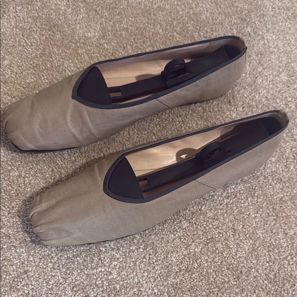 The Row Tan Flats Minimalist Loafers